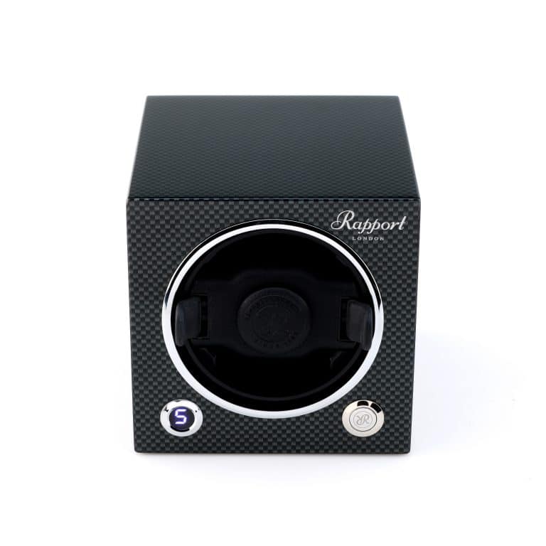 Rapport New Evo Cube Single Watch Winder - Carbon Fibre