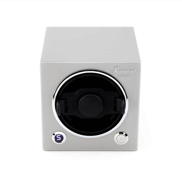 Rapport New Evo Cube Single Watch Winder - Platinum Silver