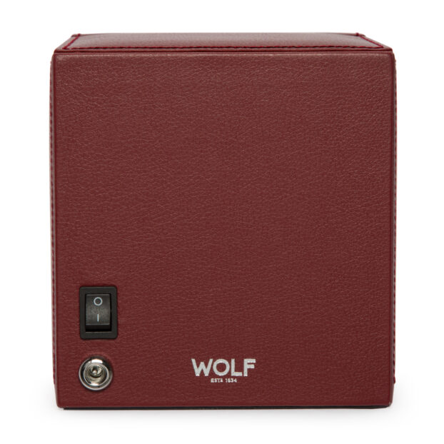 WOLF Cub Single Watch Winder With Cover - Bordeaux - Image 6