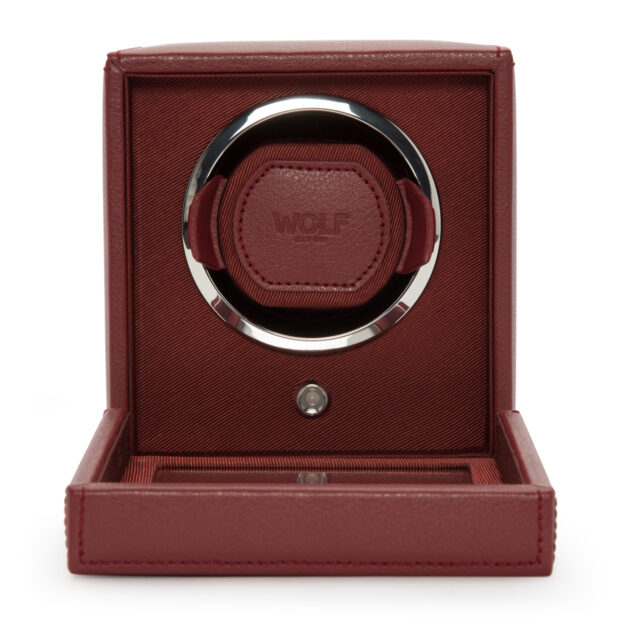 WOLF Cub Single Watch Winder With Cover - Bordeaux - Image 3