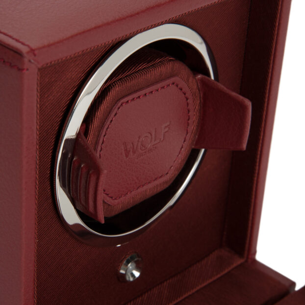 WOLF Cub Single Watch Winder With Cover - Bordeaux - Image 4