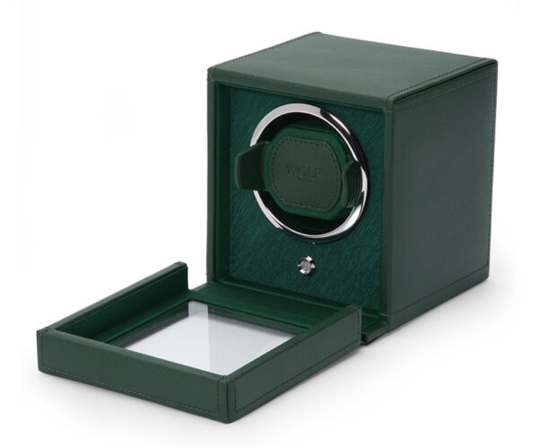 WOLF Cub Single Watch Winder With Cover - Green - Image 2