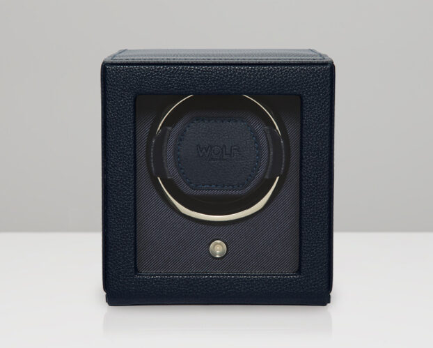 WOLF Cub Single Watch Winder With Cover - Navy - Image 4