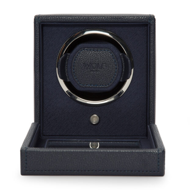 WOLF Cub Single Watch Winder With Cover - Navy - Image 3