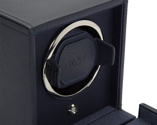 WOLF Cub Single Watch Winder With Cover - Navy - Image 5