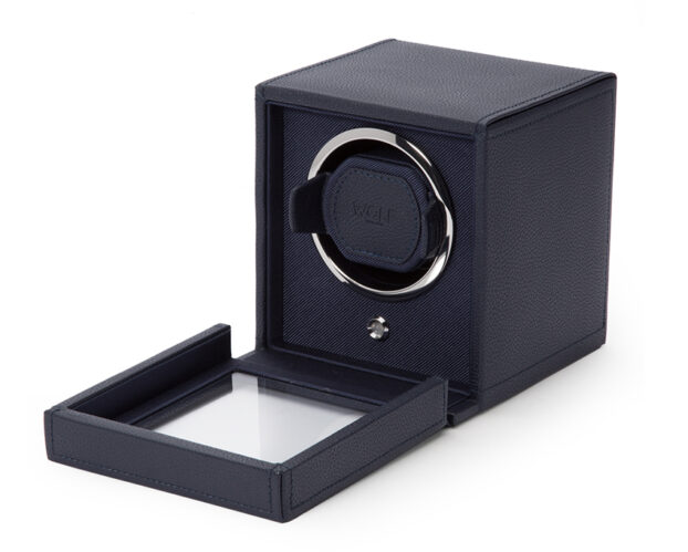 WOLF Cub Single Watch Winder With Cover - Navy - Image 2