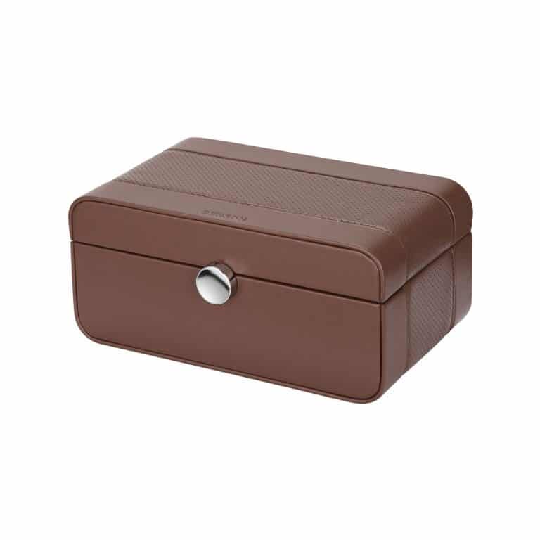 Benson Black Series 3 Piece Leather Watch Box - Brown - Image 2