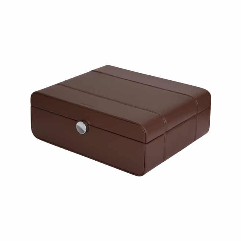 Benson Black Series 8 Piece Leather Watch Box - Brown - Image 2