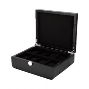 Benson_Watch_Box_Black_Series_LWB.8_Black_Front_Angle_Open