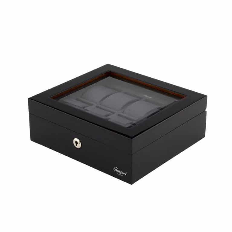 Rapport Optic 8 Piece Watch Box - High Gloss Black - Image 5