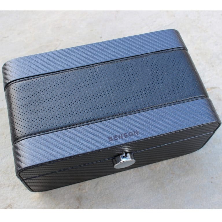 Benson Black Series 3 Piece Leather Watch Box - Carbon Fibre - Image 3