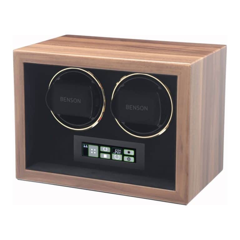 Benson Compact Double Watch Winder - Walnut 2.WAG