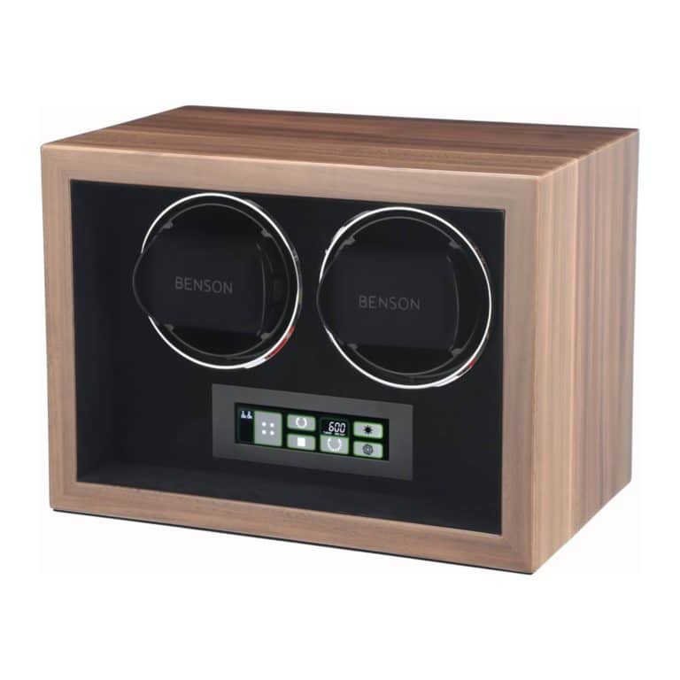 Benson Compact Double Watch Winder - Walnut 2.WAS