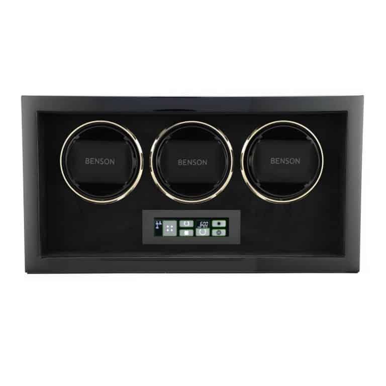 Benson Compact Triple Watch Winder - Black Gloss 3.BG - Image 2