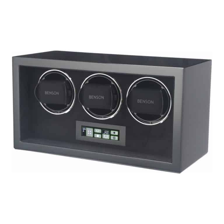 Benson Compact Triple Watch Winder - Black Gloss 3.BS