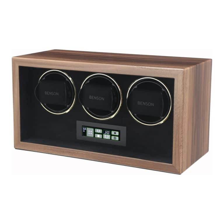 Benson Compact Triple Watch Winder - Walnut 3.WAG