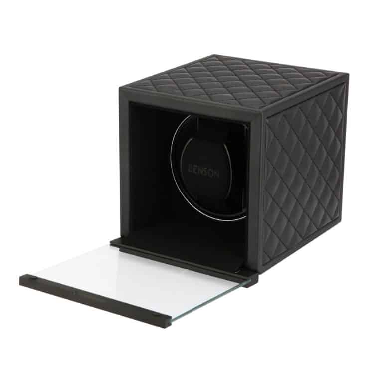 Benson Swiss Series Single Watch Winder - Black Leather 1.20 BKL - Image 2