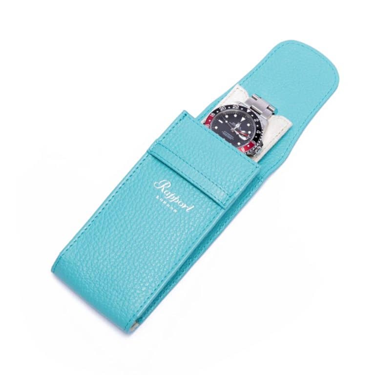 Portabello Watch Pouch Blue Open