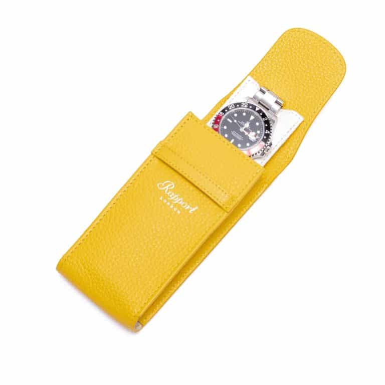 Portabello Watch Pouch Yellow Open