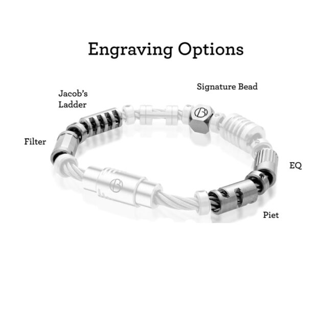 Stainless Steel Fully Loaded CABLE Bracelet Engraving Options