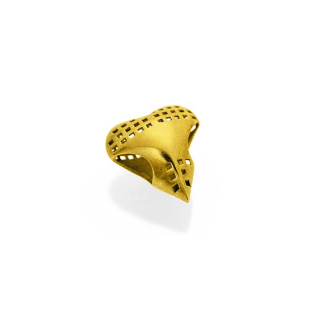 Strong Heart Bead Matte Gold