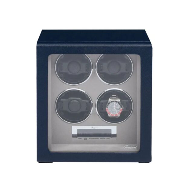 Quantum Quad Blue Watch Winder Front Closed