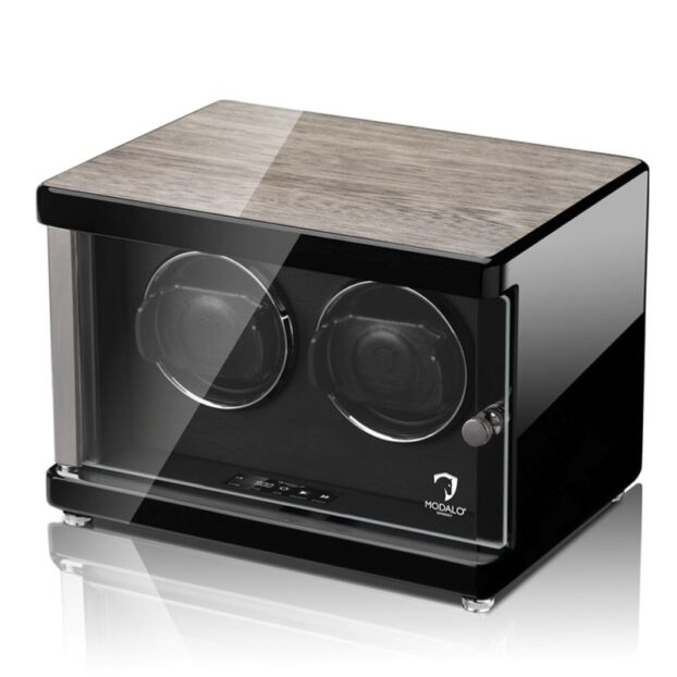 Ambiente Double Watch Winder Jichimu Wood Front Angle