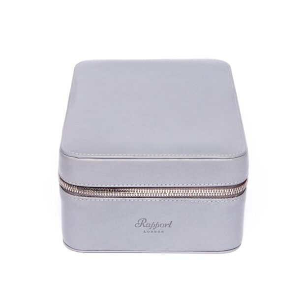 Hyde Park Quad Watch Box Grey Zip Case Front Closed