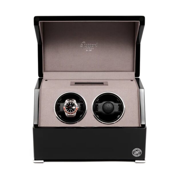 Rapport Perpetua III Duo Watch Winder Black Front Open