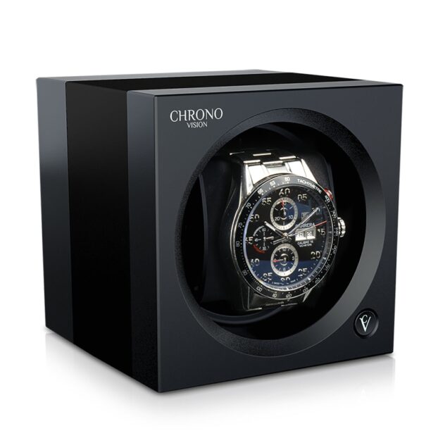 ChronoVision One Black Silk Black Alu Front Angle Watch