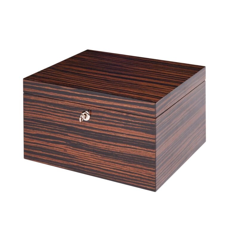 Rapport Heritage 16 Watch Box Macassar Front Angle Closed