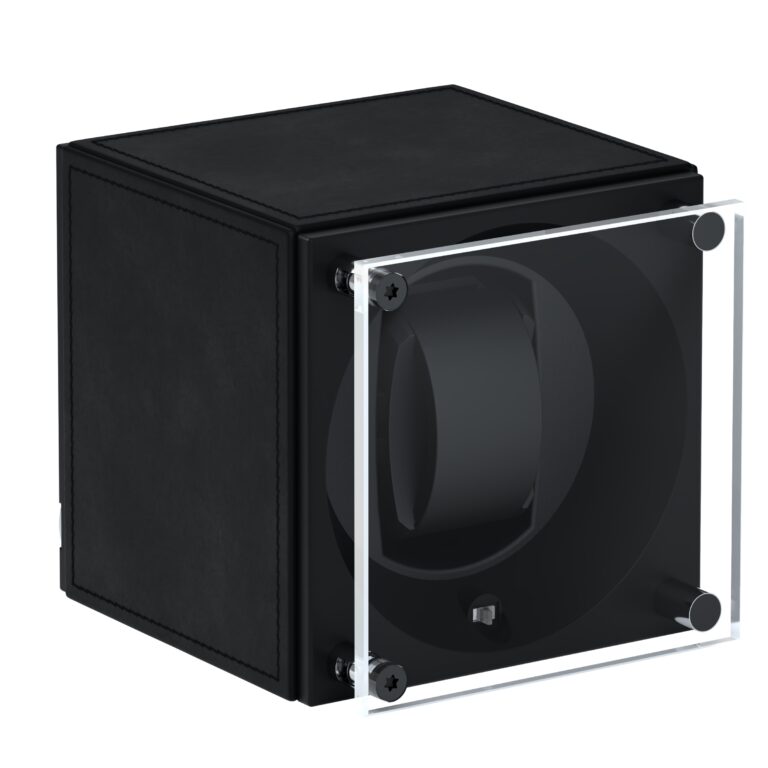 Masterbox Black Leather Front Angle Glass