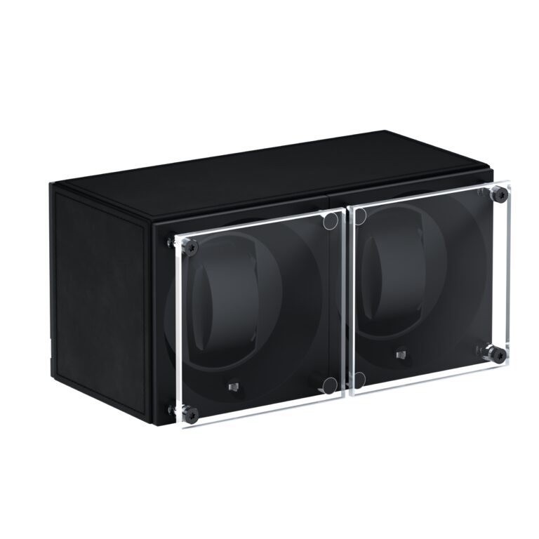 Masterbox Duo Black Leather Front Angle Glass