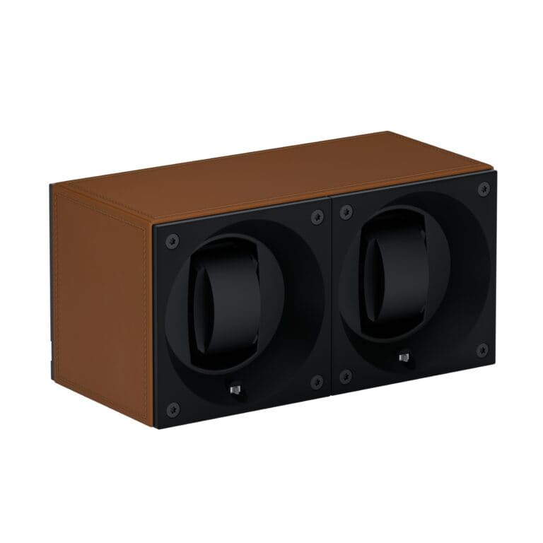 Masterbox Duo cognac Leather Front Angle