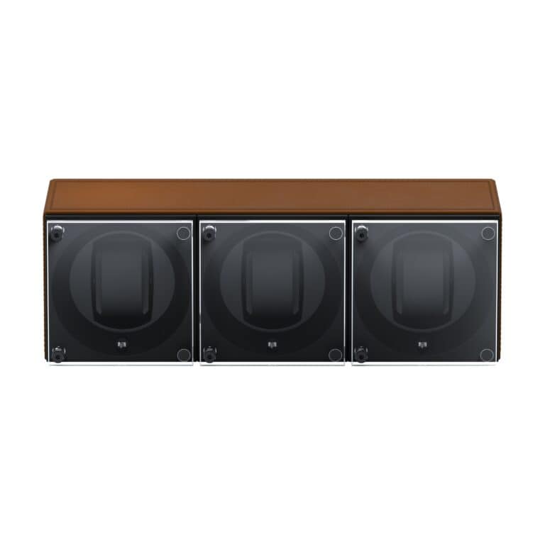 Masterbox Trio Cognac Leather Front Glass