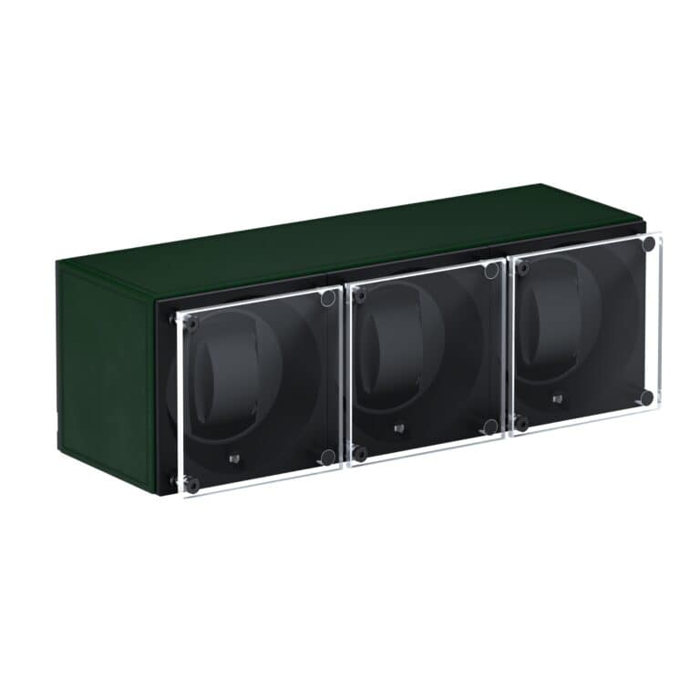 Masterbox Trio green Leather Front angle Glass