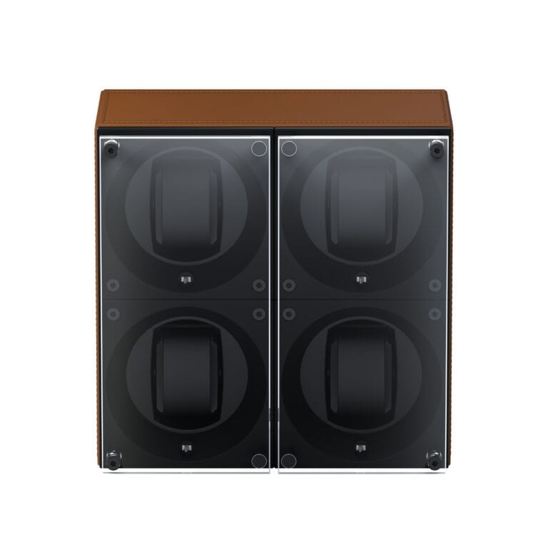 Masterbox quad cognac Leather Front Glass