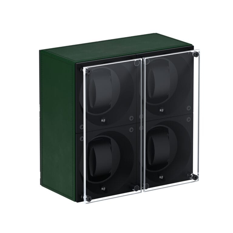 Masterbox quad green Leather Front angle Glass