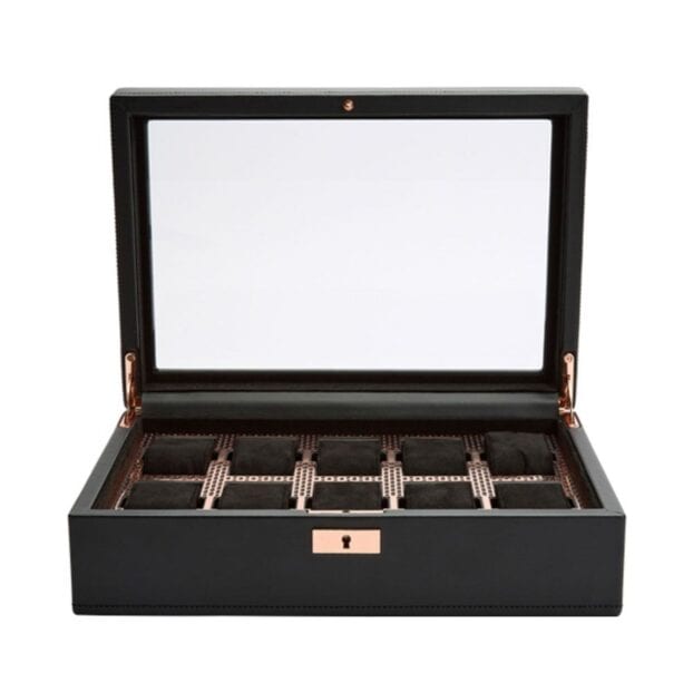 WOLF Axis 10 Watch Box Copper Front Open